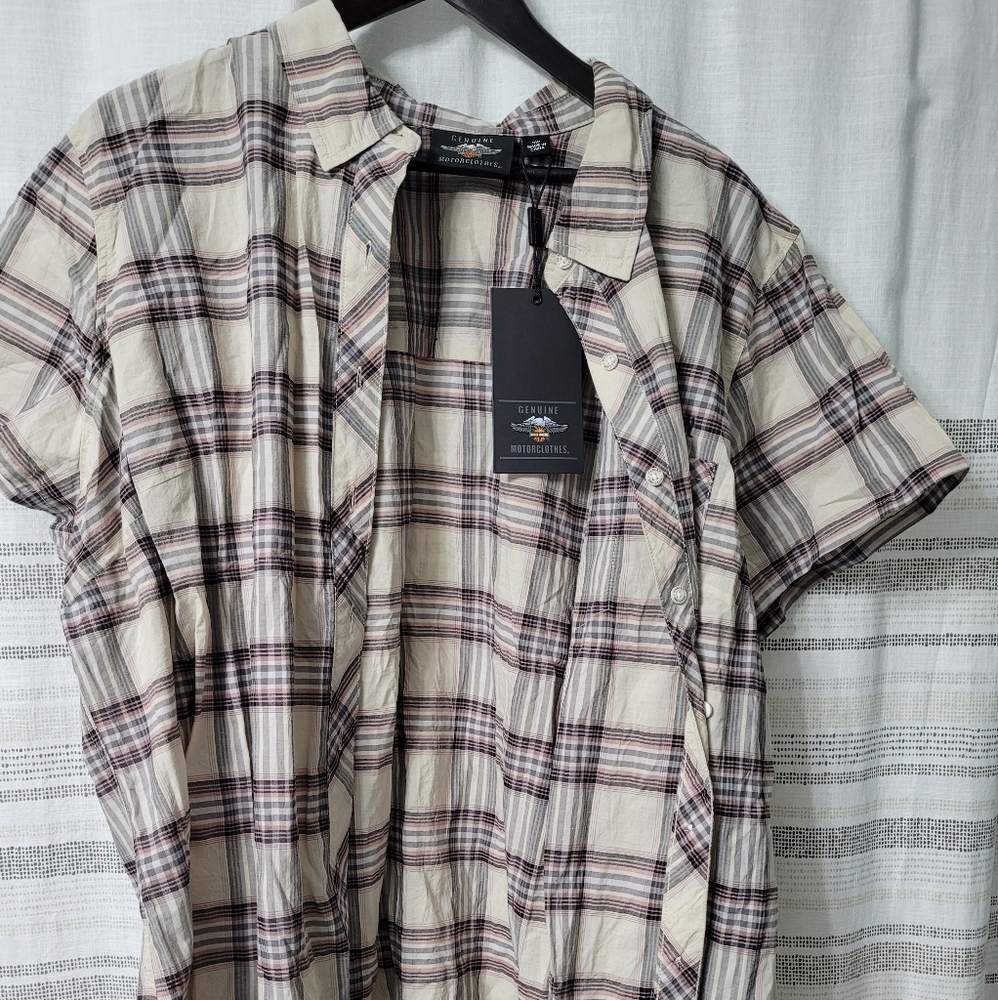 COPY - Harley Davidson plaid button